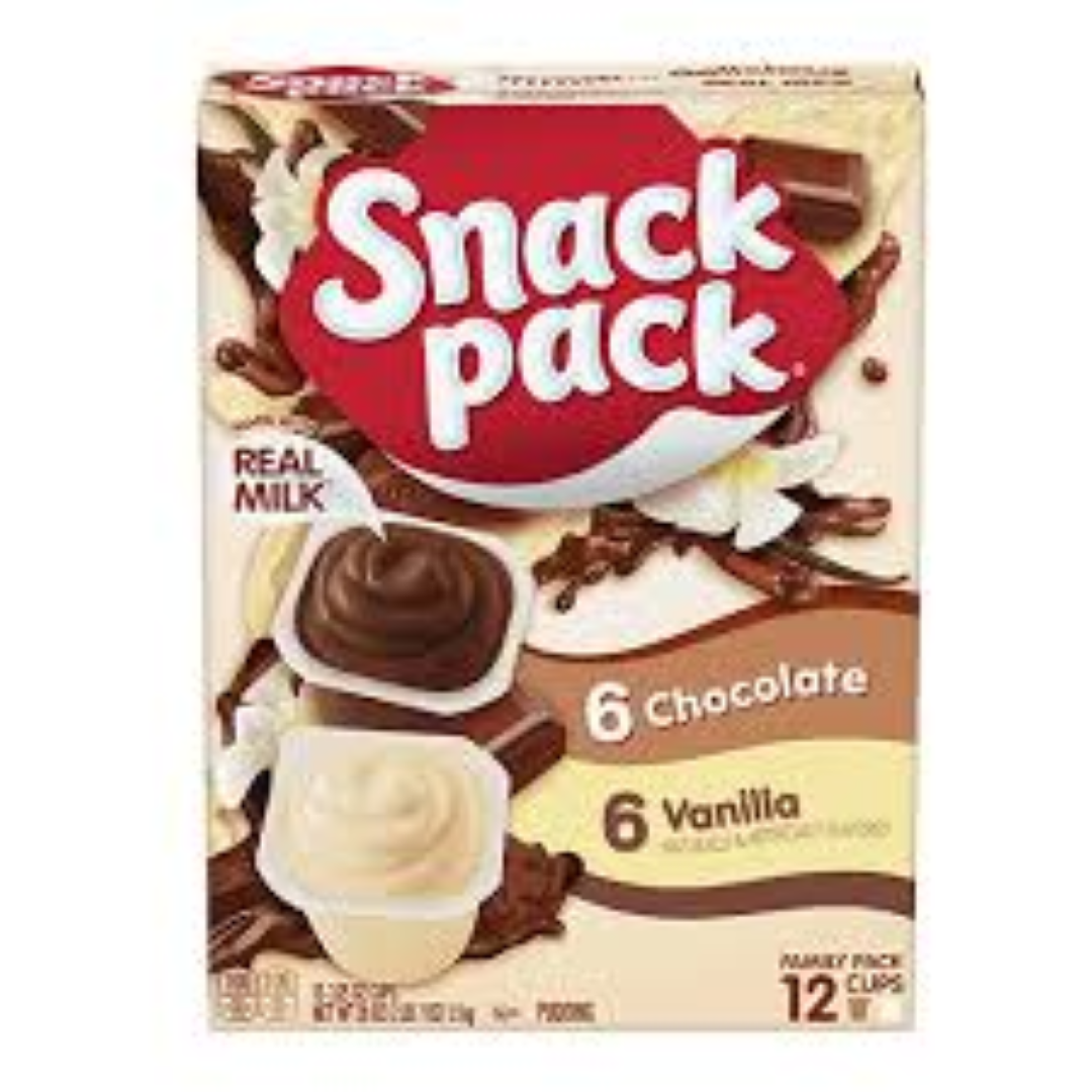 SNACK PACK PUDDING CHOCOLATE VANILLA 368G